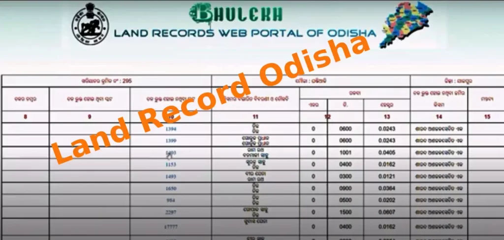 Odisha Bhulekh  Plot Details