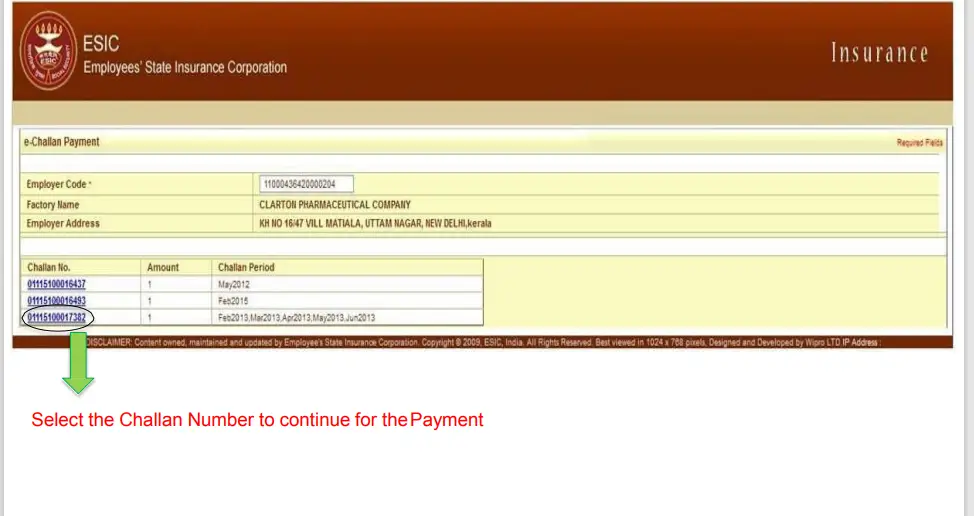 ESIC Online Payment